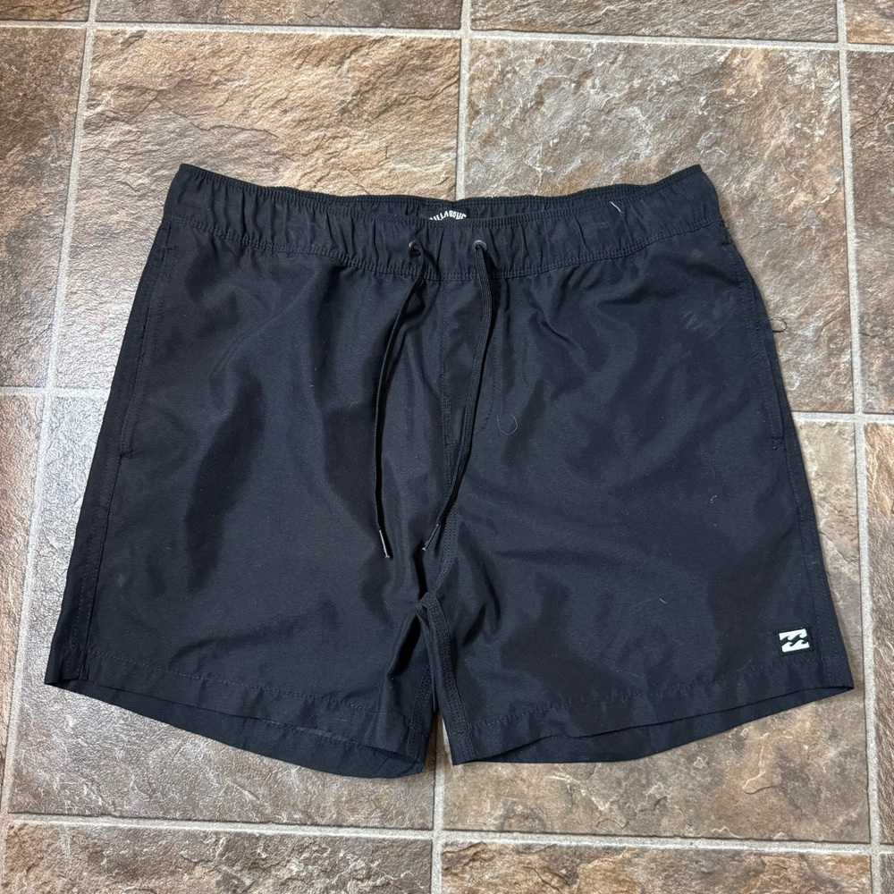 Billabong Trunks Mens Black Drawstring All Day Layback Recycled Polyester (M)